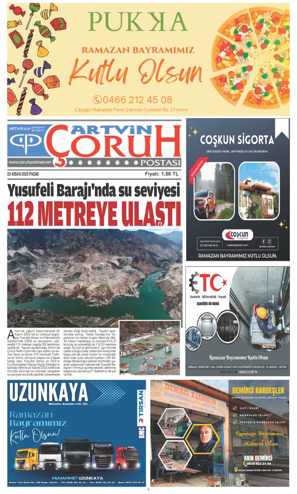 Çoruh Postası Gazetesi Ramazan Bayramı Sayısı çıktı