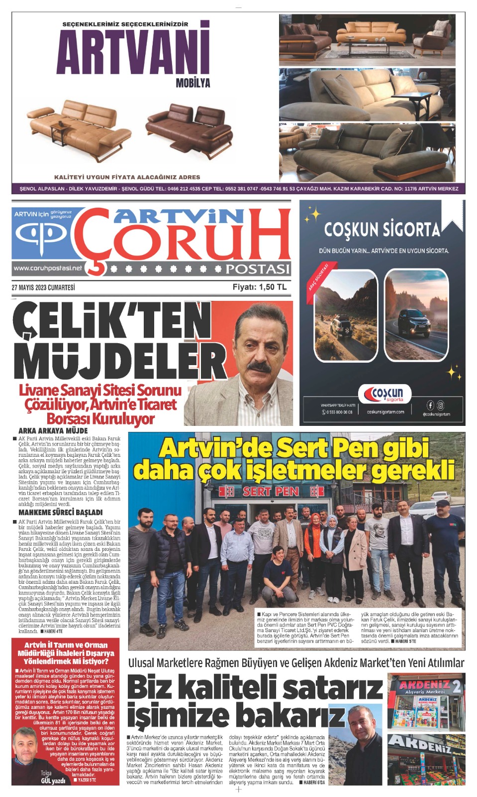 Çoruh Postası Gazetesi 27 Mayıs Sayısı Çıktı