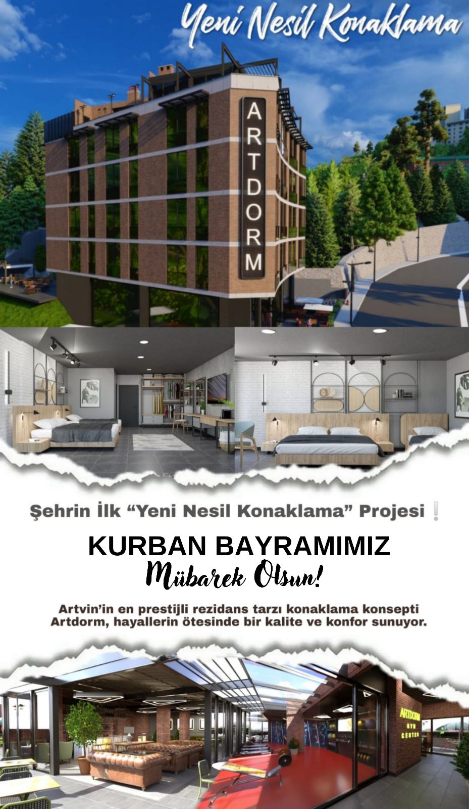 Artvin'de Yeni Nesil Konaklama İmkanı Sunan ARTDORM Prestij Konutları Kurban Bayramı Mesajı Yayımladı