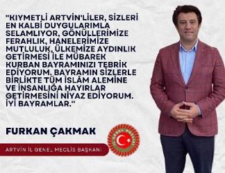 İl Genel Meclis Başkanı Furkan Çakmak, Kurban Bayramı Dolayısıyla Mesajı Yayımladı