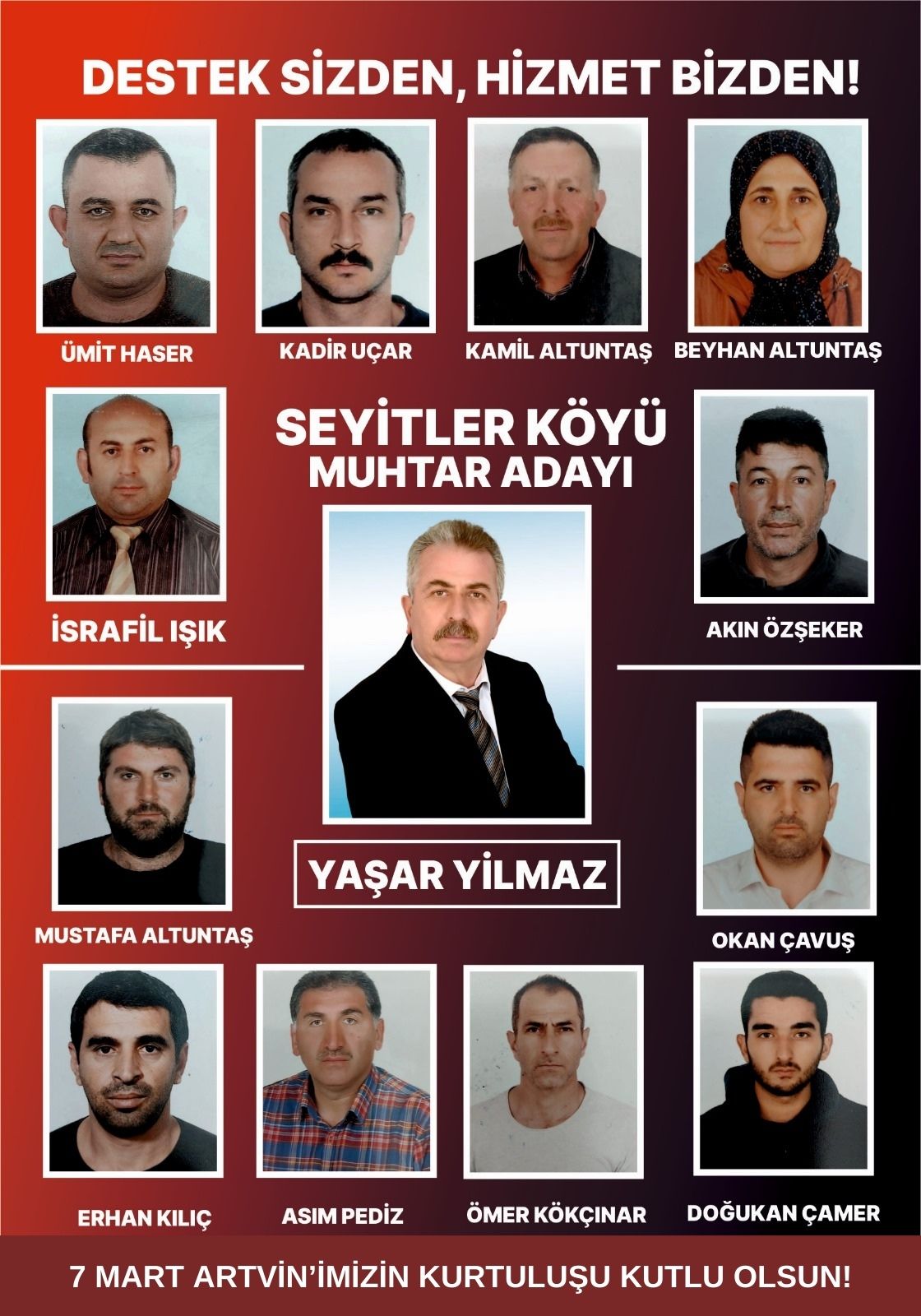 Seyitler Köyü Muhtar Adayı Yaşar Yilmaz'dan 7 Mart Mesajı